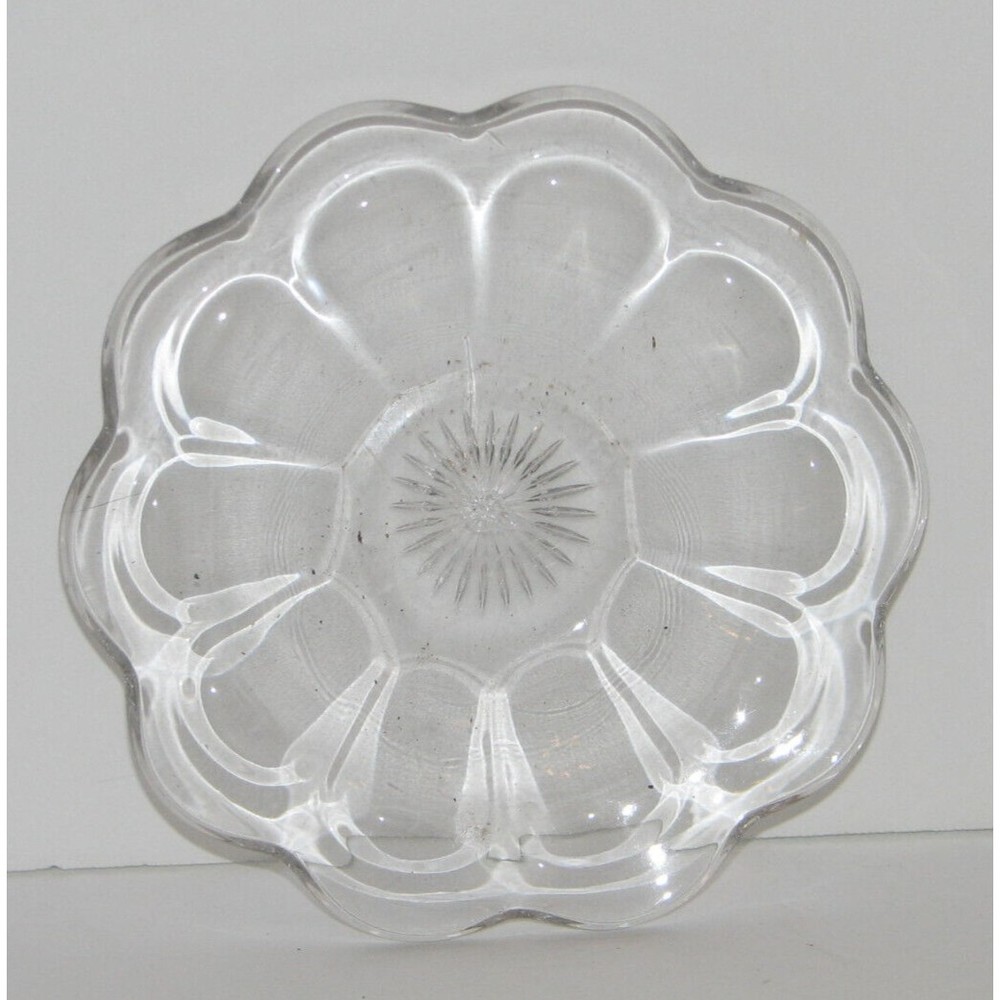 Vintage Heisey Scalloped Edge Clear Glass Plate Saucer 5"